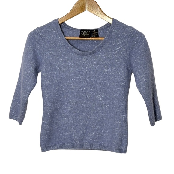 Tailor B. Moss Sweaters - Tailor B Moss Angora Wool Blend Sweater Womens Size S Metallic Shimmer Spring